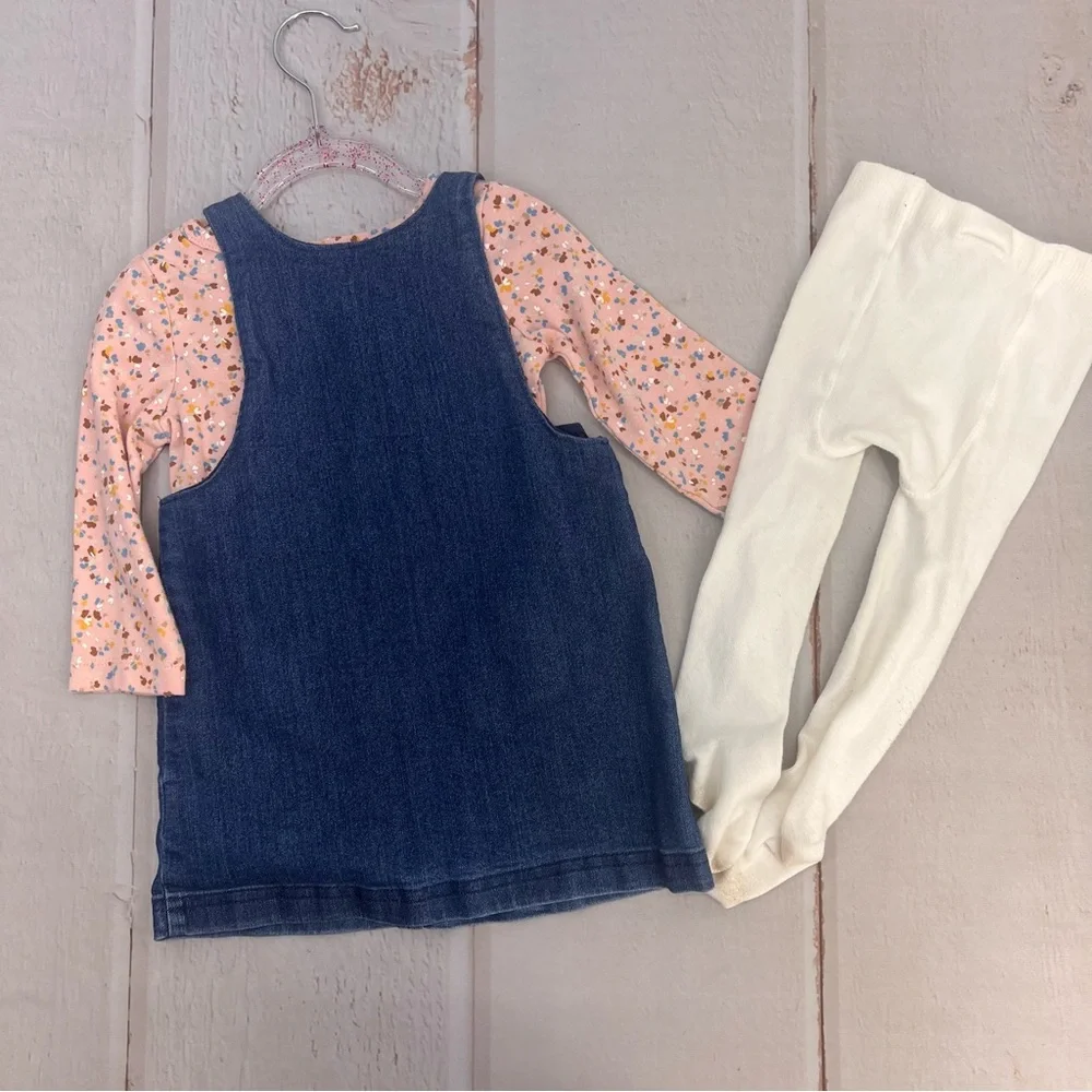 Baby 3-Piece Tee &‎ Chambray Jumper Set SIZE 18M